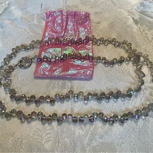 Faceted Glass Bead Necklace Lanyard. Aurora borealis.
